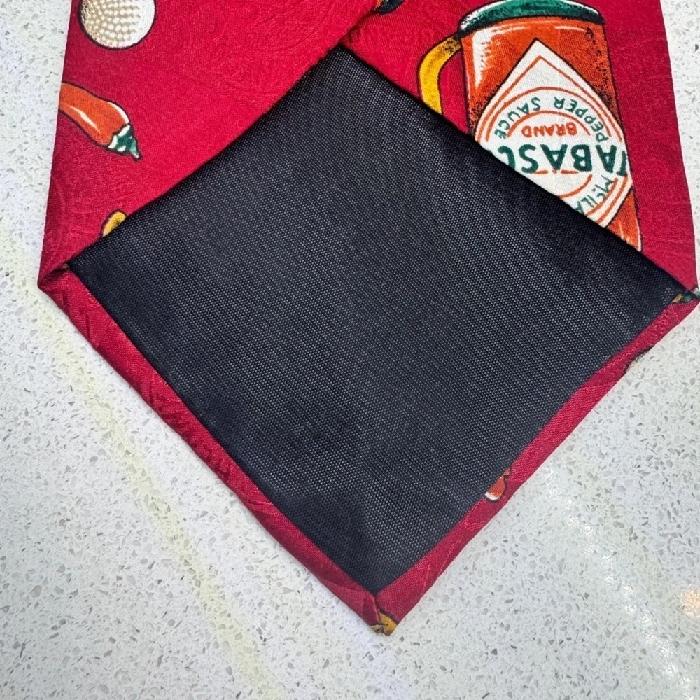 Vintage Tabasco Golf Red Silk Tie